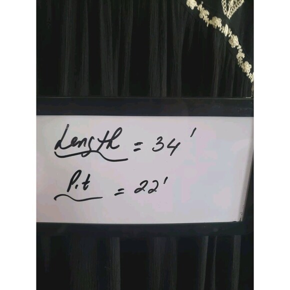 Free People Blouse Women's Small Black Diamond Embroidered Bell Sleeve Oversized - Picture 11 of 11